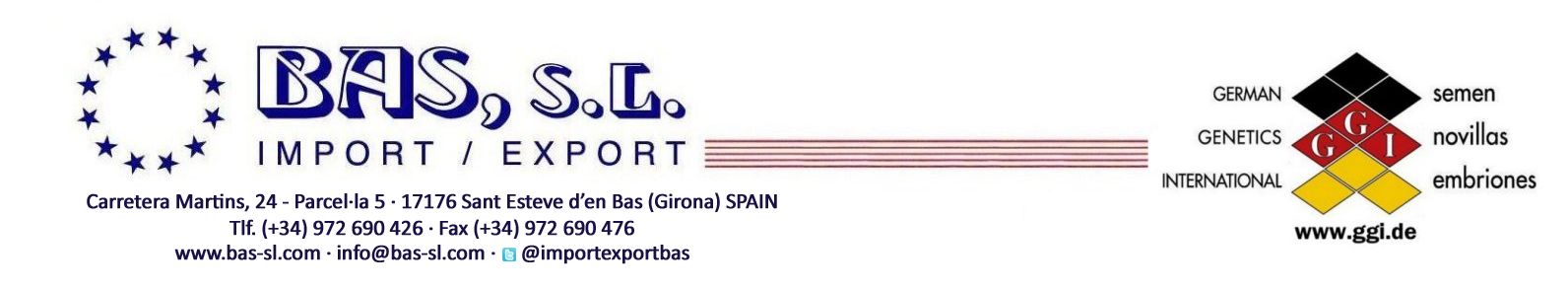 IMPORT EXPORT BAS, SL - GGI, GERMAN GENETICS INTERNATIONAL GMBH